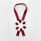 Kokarda na krk 12 cm Classic, bílo-bordó 