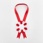 Kokarda na krk 12 cm Classic, bílo-červená 