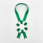 Kokarda na krk 12 cm Classic, bílo-zelená 