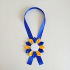 Kokarda na krk 12 cm Classic, modrá-žlutá 