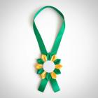 Kokarda na krk 12 cm Classic, zeleno-žlutá 
