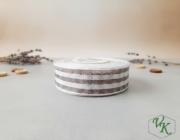 Kostková stuha s metaloplastem a drátem, 25 mm, bílo-stříbrná 