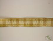 Kostková stuha s metaloplastem a drátem, 25mm, zlatá 