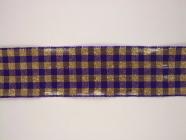 Kostková stuha s metaloplastem a drátem, 40 mm, fialová 