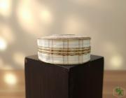 Kostková stuha s metaloplastem a drátem, 40 mm, zlatá 