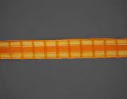 Kostková stuha s monofilem a drátem, 25mm, oranžová 