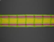 Kostková stuha s monofilem a drátem, 40mm, žluto-zeleno fialová 