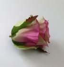 Květ růže poupě 6 cm  zeleno-fialová 