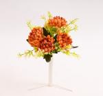 Kytice chryzantém s plastovým doplňkem 29cm, oranžová - podzimní 