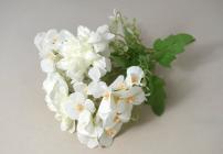 Kytice hortenzie+jiřina 6 květů 32 cm bílá 