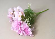 Kytice hortenzie+jiřina 6 květů 32 cm fialová 