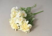 Kytice hortenzie+jiřina 6 květů 32 cm krémová 