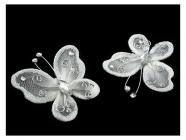 Motýl s kamínky 5 x 5,5 cm - bílý 