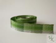 Plátnová stuha s metaloplastem a drátem, 25 mm, zelená 