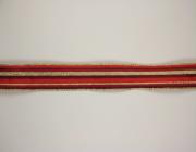Plátnová stuha s metaloplastem a drátem, 25mm, červená 