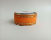 Plátnová stuha s metaloplastem, monofilem a vlascem, 40 mm, oranzová 