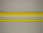 Plátnová stuha s monofilem a drátem, 40mm, žlutá 
