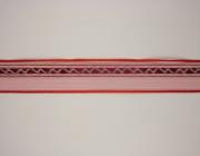 Plátnová stuha s monofilem,vzorem a drátem, 25mm, červená 