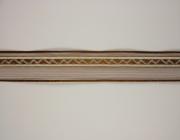 Plátnová stuha s monofilem,vzorem a drátem, 25mm, hnědá 