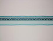 Plátnová stuha s monofilem,vzorem a drátem, 25mm, modrá 