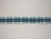 Plátnová stuha s monofilem,vzorem a drátem, 25mm, modrá 