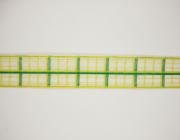 Plátnová stuha s monofilem,vzorem a drátem, 25mm, zelená 