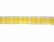 Plátnová stuha s monofilem,vzorem a drátem, 25mm, žlutá 