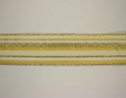 Plátnová stuha s monofilem,vzorem a drátem, 40mm, béžová 