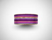 Plátnová stuha s monofilem,vzorem a drátem, 40mm, fialová 