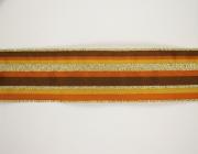 Plátnová stuha s monofilem,vzorem a drátem, 40mm, hnědá 