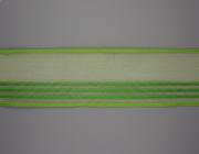 Plátnová stuha s monofilem,vzorem a drátem, 40mm, zelená 