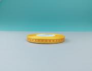 Plátnová stuha se vzorem a drátem, 10 mm, oranžová 