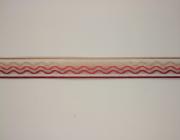 Plátnová stuha se vzorem a drátem, 15mm, 15 mm, červená 