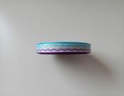 Plátnová stuha se vzorem a drátem, 15mm, 15 mm, modro-fialová 