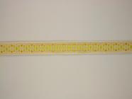 Plátnová stuha se vzorem a drátem, 15mm, 15 mm, žluto-oranžová 