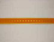 Plátnová stuha se vzorem a drátem, 15mm, oranžová 