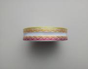 Plátnová stuha se vzorem a drátem 25 mm, červeno-oranžová 