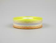 Plátnová stuha se vzorem a drátem 25 mm, oranžovo-žlutou 