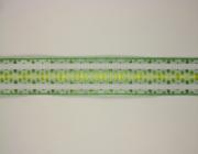 Plátnová stuha se vzorem a drátem 25 mm, zelená 