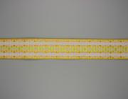 Plátnová stuha se vzorem a drátem 25 mm, žluto-oranžová 