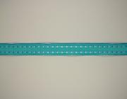 Plátnová stuha se vzorem a drátem, 25mm, modrá 