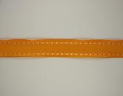 Plátnová stuha se vzorem a drátem, 25mm, oranžová 