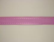 Plátnová stuha se vzorem a drátem, 25mm, růžová 