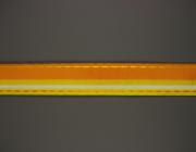 Plátnová stuha se vzorem, monofilem a drátem, 25mm, oranžová 