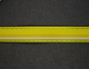 Plátnová stuha se vzorem, monofilem a drátem, 25mm, žlutá 