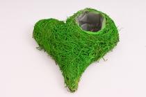 Srdce proutěná s fólií  9 x 25 x 29 cm zelené 