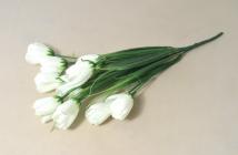 Tulipány kytice 5 květů 34 cm bílá 