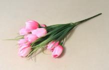 Tulipány kytice 5 květů 34 cm růžová 