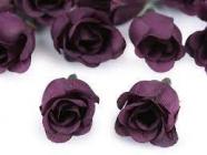 Umělý květ růže 2,5 cm tmavě fialová 