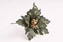 Vánoční hvězda sametová 21 cm, mátová 